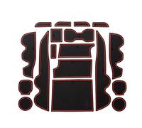 Tapis de Console Centrale pour Toyota Tacoma 2016-2021, Tapis De Rainure De Porte Intérieure Antidérapants Caoutchouc Accessoires,Red