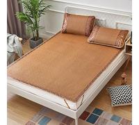 Tapis de Couchage Bambou, Double face Matelas De Couchage D'été Pliable, Traditionnel en Rotin Refroidi, Lit De Tapis Respirant Pour Dortoir Scolaire à Domicile, Diverses spécifications(Color B,135*19