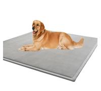 Tapis de couchage de luxe lavable pour grands chiens,tapis antidérapant pour cage ou niche et moelleux matelas ultra-doux pour chiens de toutes tailles grands moyens et petits (Gris,27,6x27,6in)