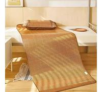 Tapis de couchage d'été en bambou 190 x 80 cm/190 x 90 cm/195 x 100 cm - Matelas rafraîchissant naturel et oreiller en rotin pour maison, école, dortoir, voyage et camping