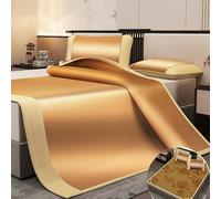 Tapis de couchage d'été en bambou pliable en rotin, antidérapant, respirant, absorbant la transpiration pour un sommeil confortable - Parfait par temps chaud Couleur : C