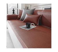 Tapis de couchage d'été en rotin naturel, Tapis bambou, tapis textile pliable à refroidissement rapide pour la maison, l'école, le salon, la chambre à coucher, le canapé(Red-brown,70x220cm/28x87in)