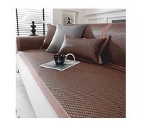 Tapis de couchage d'été en rotin naturel, Tapis bambou, tapis textile pliable à refroidissement rapide pour la maison, l'école, le salon, la chambre à coucher, le canapé(Brown,90x240cm/35x94in)