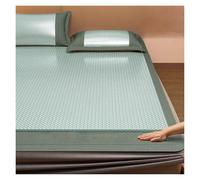 Tapis De Couchage D'été en Soie Glacée, Housse De Lit Respirante avec Taie d'oreiller for La Maison, Le Dortoir Et L'extérieur, Couverture Complète À 360°(Green,120cmx200cm)