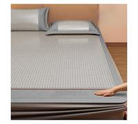 Tapis De Couchage D'été en Soie Glacée, Housse De Lit Respirante avec Taie d'oreiller for La Maison, Le Dortoir Et L'extérieur, Couverture Complète À 360°(Gray,120cmx200cm)