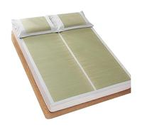 Tapis de couchage d'été pliable en bambou pour lit simple/double - Literie en paille lisse et respirante pour temps chaud, solution de sommeil d'été portable