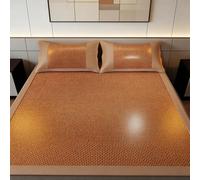 Tapis de Couchage d'Été Pliable, Matelas de Refroidissement, Tapis Rotin, Double Face Ice Silk, Lisse et Respirant, Sangles de Fixation, Maison et Dortoir Été(200 * 220cm/78.7 * 86.6in)