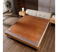 Tapis de Couchage d'Été Pliable, Matelas Rafraîchissant, Tapis Rotin Double Face, Surface Carbonisée, Matelas Pliable Respirant, Nattes De Couchage D'été en Bambou(120 * 190cm/47.2 * 74.8in)