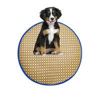 Tapis de couchage d'été pour animaux domestiques pour chats et chiens, tapis de glace anti-adhésif, épais, haute élasticité, confortable, protection contre les faîtes, tapis rafraîchissant (rond bleu)