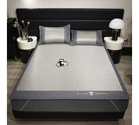 Tapis de couchage d'été rafraîchissant en rotin, tapis de lit pliable avec soie glacée, taie d'oreiller de sol en soie lisse et respirante, tapis de lit rafraîchissant portable pour chambre simple et