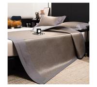 Tapis De Couchage D'été Rafraîchissant Et Respirant Avec Taie D'oreiller, En Soie Glacée Tissée, Idéal For Les Nuits Chaudes Sur Un Canapé Ou Au Sol Adultes Et Personnes Ayant Chaud.(Silver brown,180*