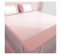 Tapis De Couchage D'été Rafraîchissant Soie Glacée avec Taie d'oreiller, Bande Élastique Antidérapante Et Design Respirant en Nid d'abeille Ventilé for Chambre À Coucher Dortoir(Rose,150x200cm)