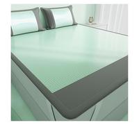 Tapis De Couchage D'été Rafraîchissant Soie Glacée avec Taie d'oreiller, Bande Élastique Antidérapante Et Design Respirant en Nid d'abeille Ventilé for Chambre À Coucher Dortoir(Green,120x200cm)