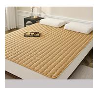 Tapis de couchage d'été respirant en mousse à mémoire de forme de 2 cm d'épaisseur, matelas double pliable rafraîchissant pour lit, essentiel, chambre à coucher, confort, 150 x 200 cm, marron