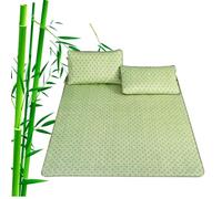 Tapis de couchage en bambou - Matelas d'été pliable en rotin pour la maison, l'école ou le dortoir, design rafraîchissant naturel, 90 x 195 cm
