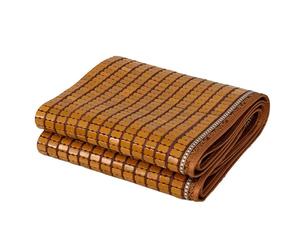 Tapis de couchage en bambou respectueux de l'environnement, respirant, antidérapant, enroulable et pliable, pour yoga, camping, salon, mahjong, léger et confortable