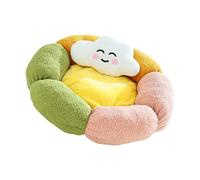 Tapis de couchage en tissu ellipsoïdal avec franges relevées pour assistance à la tête et base antidérapante, acide acétique, proportions intermédiaires, lit confortable pour chat, franges hautes