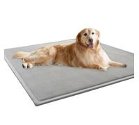 Tapis de couchage lavable pour chiens de grande taille,tapis de cage de luxe confortable et moelleux matelas doux pour chiens de grande,moyenne et petite taille antidérapant (Gris,27,6x47,2in)