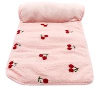 Tapis de Couchage pour Chien Domestique Chaud et Confortable en Tissu | Usage Intérieur, pour Chiots et Petits Chiens, Design Chic Rose, Adapté à Cage
