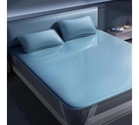Tapis de couchage rafraîchissant en soie glacée - 5 mm d'épaisseur, matelas pliable pour l'été, basse température 22 ℃, parfait pour les dortoirs et les maisons, taille XL, bleu, 200 x 220 cm