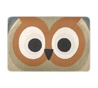 Tapis de couche réutilisable résistant à l'eau antidérapant pour incontinence pour enfants Motif chouette aux grands yeux Marron 132,1 x 86,4 cm