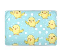 Tapis de couche réutilisable très absorbant et doux pour la peau pour tout-petits et enfants Motif poussins jaunes à pois blancs 132 x 86 cm