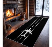 Tapis de Couloir 40 x 120 cm Poil Ras Tapis de Passage Couloir | Silhouette Minimaliste Moquette de Sol Long Antidérapant Avion Piste Porte Cuisine Buanderie Chambre Moquette