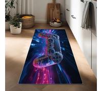 Tapis de Couloir 40 x 120 cm, Tapis à Poils Courts Antidérapant Lavable Moderne Vibrant Manette De Jeu Technologique - Tapis de Cuisine Bleu-Violet Pour L'Entrée Buanderie Couloir de L'Immeuble