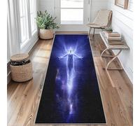 Tapis de Couloir 50x100 Méditation Chakra Tapis Couloir Univers Galaxie Violet Passage Lavable en Machine Antidérapant Long Carpet Entrée Cuisine Chambre Salon Doux Poil Ras Rug aRa201