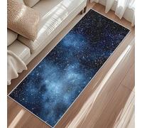 Tapis de Couloir 50x150 cm Ciel Étoilé Bleu, Tapis de Passage Galaxie Voie Lactée Espace Antidérapant Lavable en Machine, Carpet Long pour Cuisine, Chambre, Entrée, Salon, Buanderie, Intérieure