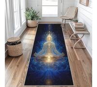 Tapis de Couloir 60x120 Méditation Chakra Tapis Couloir Boho Zen Lotus Passage Lavable en Machine Antidérapant Long Carpet Entrée Cuisine Chambre Salon Doux Poil Ras Rug aRa95