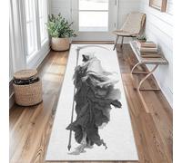 Tapis de Couloir 80 x 150 cm Gothique Faucheuse Tapis Couloir Motif Tête de Mort Passage Lavable en Machine Antidérapant Long Carpet Entrée Cuisine Chambre Salon Doux Poil Ras Rug uR&tW11