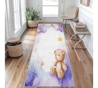 Tapis de Couloir 80 x 150 cm Ours en Peluche Tapis Couloir Nuages Étoiles Passage Lavable en Machine Antidérapant Long Carpet Entrée Cuisine Chambre Salon Doux Poil Ras Rug uR&tW380