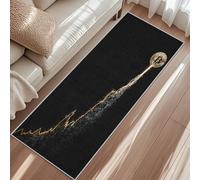 Tapis de Couloir 80 x 250 cm Bitcoin Tapis Couloir Crypto-Monnaies Passage Lavable en Machine Antidérapant Long Carpet Entrée Cuisine Chambre Salon Doux Poil Ras Rug