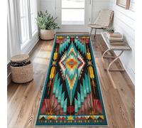 Tapis de Couloir 80 x 250 cm Bohême Aztèque Tapis Couloir sud-Ouest Passage Lavable en Machine Antidérapant Long Carpet Entrée Cuisine Chambre Salon Doux Poil Ras Rug jH&O314