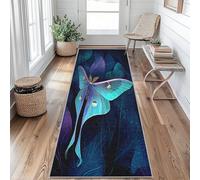 Tapis de Couloir 80 x 300 cm Motif Papillon Tapis Couloir Insectes Passage Lavable en Machine Antidérapant Long Carpet Entrée Cuisine Chambre Salon Doux Poil Ras Rug uR&tW291
