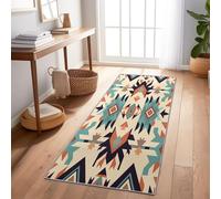 Tapis De Couloir 80X200 Cm - Sud-Ouest Géométrie Motif Couleur Orange - Tapis Long Lavable Antidérapant pour Entrée, Couloir, Cuisine Et Salon - Doux, Résistant, Moderne, Tapis Intérieur Maison