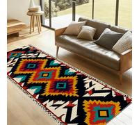Tapis de Couloir 80x200cm Aztèque Sud-ouest Ethnique Tapis de Cuisine Tribal Traditionnel Géométrique Passage Long Carpet Antidérapant Lavable en Machine Descente de Lit Paillasson Cuisine Doux