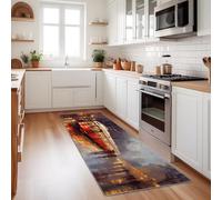 Tapis De Couloir 80X240 Cm - Lavable Et Antidérapant, Tapis Long Et Étroit pour Couloir, Entrée, Cuisine Ou Salon - Véhicules De Transport Tramways Piétons Rouge Doux, Facile À Entretenir