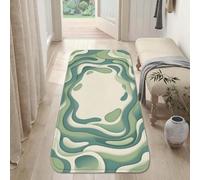 Tapis de couloir à lignes ondulées modernes et contemporaines, formes organiques, tapis rectangulaire doux et résistant aux taches pour cuisine, entrée, table de chevet, décoration de chevet (0,6 x