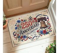 Tapis de couloir à motif cloche, style vintage festif, fleurs et rubans pour anniversaire de mariage, envers antidérapant, tapis rectangulaire imprimé, tapis de salle de bain, entrée, table de chevet