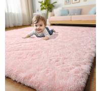 Tapis de Couloir à Poils Longs pour Chambre de Fille - Tapis Pelucheux à Poils Longs pour Salon, Chambre d'enfant, dortoir, Tapis Rose, rectangulaire, Jolie décoration de Chambre de bébé