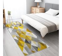 Tapis de Couloir Abstrait Moucheté Géométrique Triangle Tapis de Passage, 50 x 150 cm Antidérapant et Lavable Interieur Rug pour Entree Couloir Salon Chambre à Coucher Cuisine, Jaune