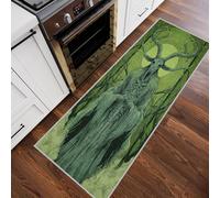 Tapis de Couloir Antidérapant 60x210cm Monstre Gothique, Tapis Couloir LongForêt Fantaisie, Lavable Doux Poil Ras pour Passage, Chambre, Cuisine, Entrée Interieur, Vert Foncé J8p41F