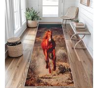 Tapis de Couloir Antidérapant Cheval au Galop Tapis de Couloir Lavable d'animaux Sauvages Carpet 60 x 180 cm pour Interieure Entrée Passage Chambre Salon Salle à Manger Scalier Poil Ras Rug Bu&u352