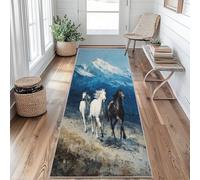 Tapis de Couloir Antidérapant Cheval au Galop Tapis de Couloir Lavable Peinture à l'huile Carpet 60 x 200 cm pour Interieure Entrée Passage Chambre Salon Salle à Manger Scalier Poil Ras Rug Bu&u327