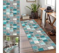 Tapis de couloir antidérapant et lavable - 80 x 150 cm de long - Pour couloir, salle à manger, buanderie, salle de bain - Polyvalent - Décoration d'intérieur élégante
