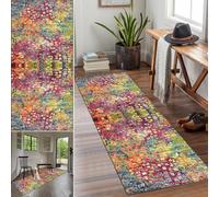 Tapis de couloir antidérapant lavable de 80 x 350 cm de long pour salle à manger, buanderie, salle de bain, tapisserie de cuisine élégante