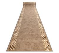Tapis de couloir antidérapant Murcia Lisbonne, cadre, tapis de couloir, chambre à coucher, salon, vendu au mètre, antidérapant, beige, 80 x 440 cm