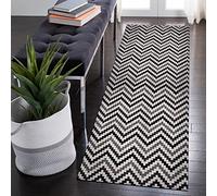 Tapis de couloir antidérapant pour couloir, moderne, motif mosaïque, noir, gris, lavable, avec envers en caoutchouc, parfait pour entrée, 40 à 120 cm de largeur